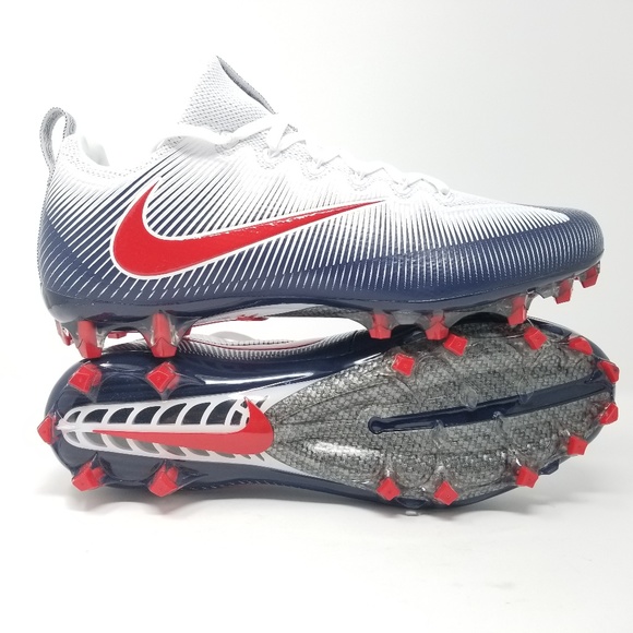 red white and blue nike football cleats